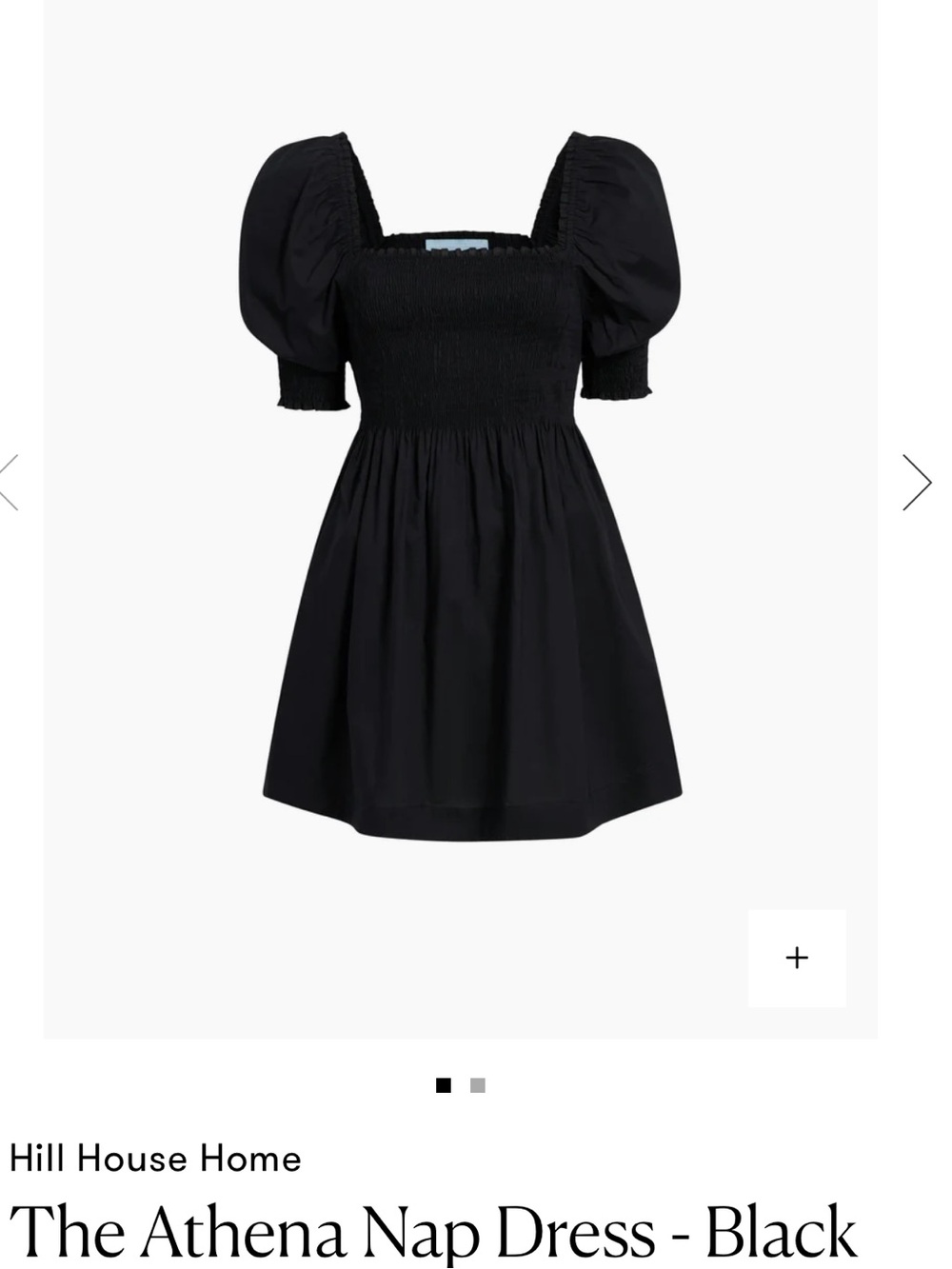 Hill House Home "The Athena" Nap Dress Black Cotton XXS - Picture 4 of 4
